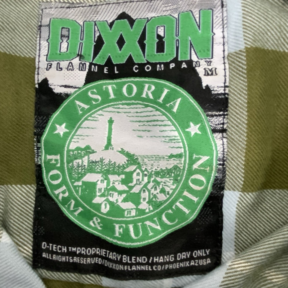 DIXXON Flannel Shirt Womens Medium Green Plaid Astoria Form Function Long Sleeve - Picture 11 of 14